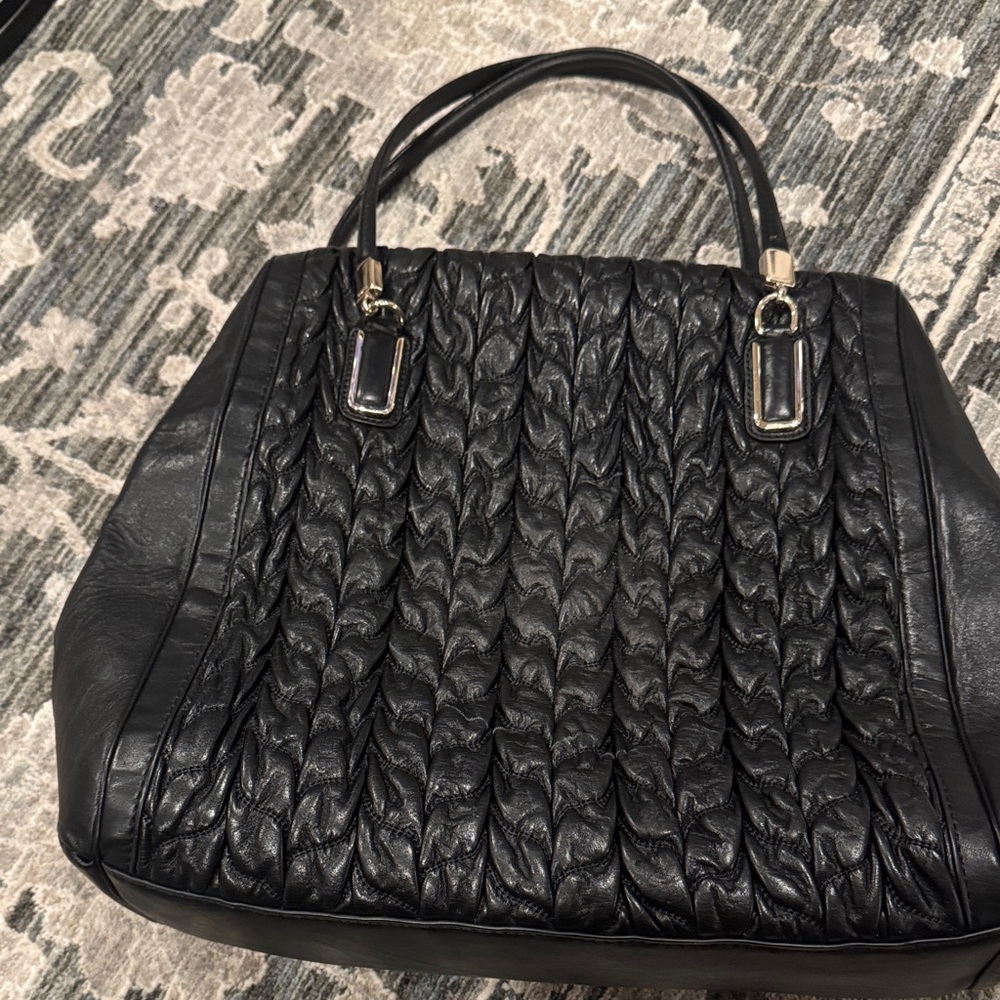 Coach Black Textured Tote Bag